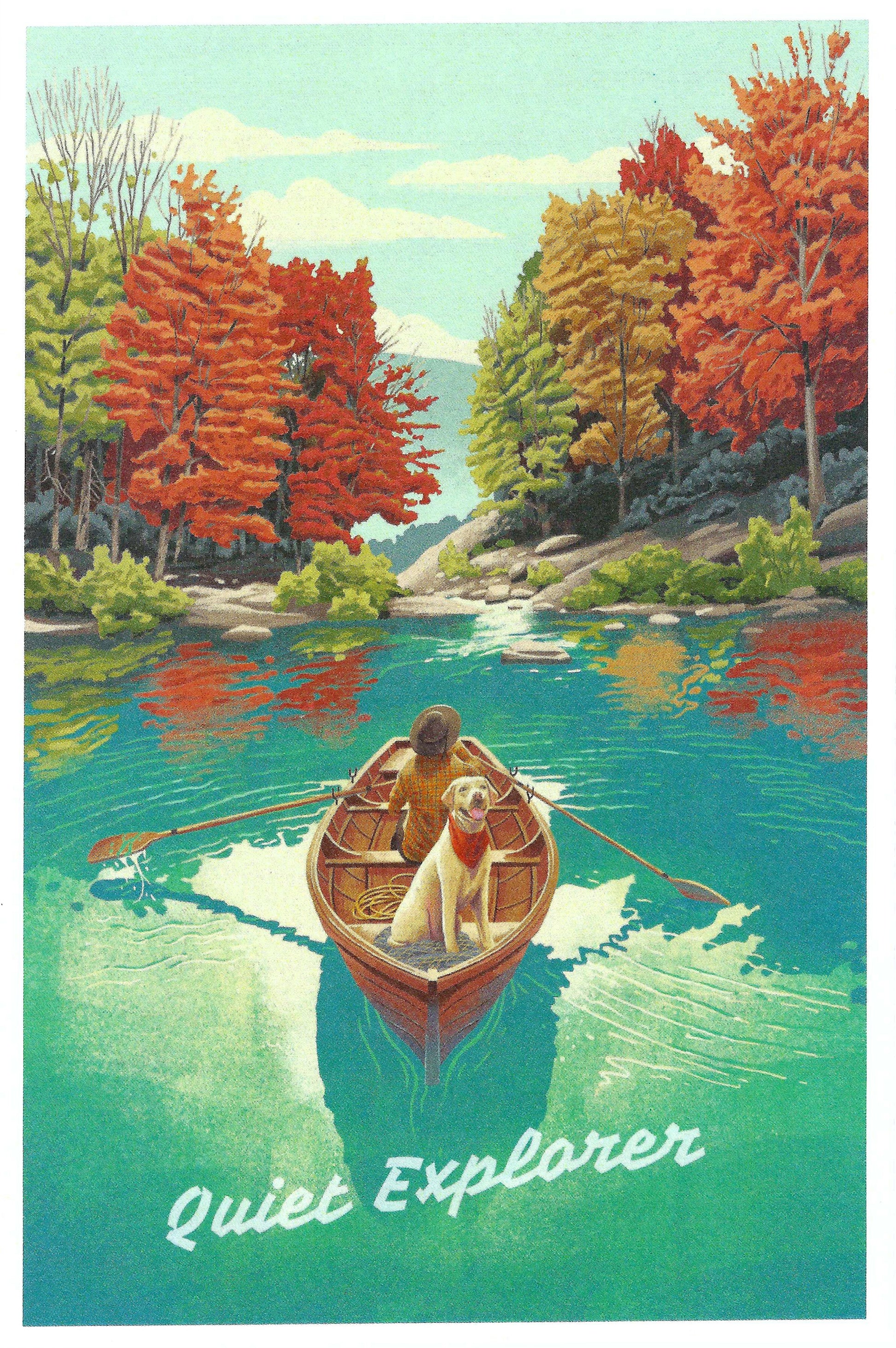 Lantern Press Postcard - Fall Postcard - Dog Postcard - Postcrossing Postcards