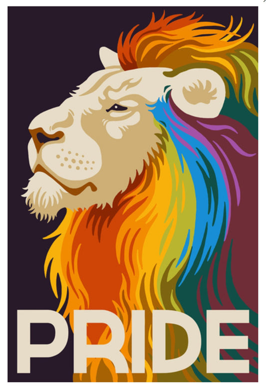 Lantern Press - Rainbow - Pride - Lion - Postcard