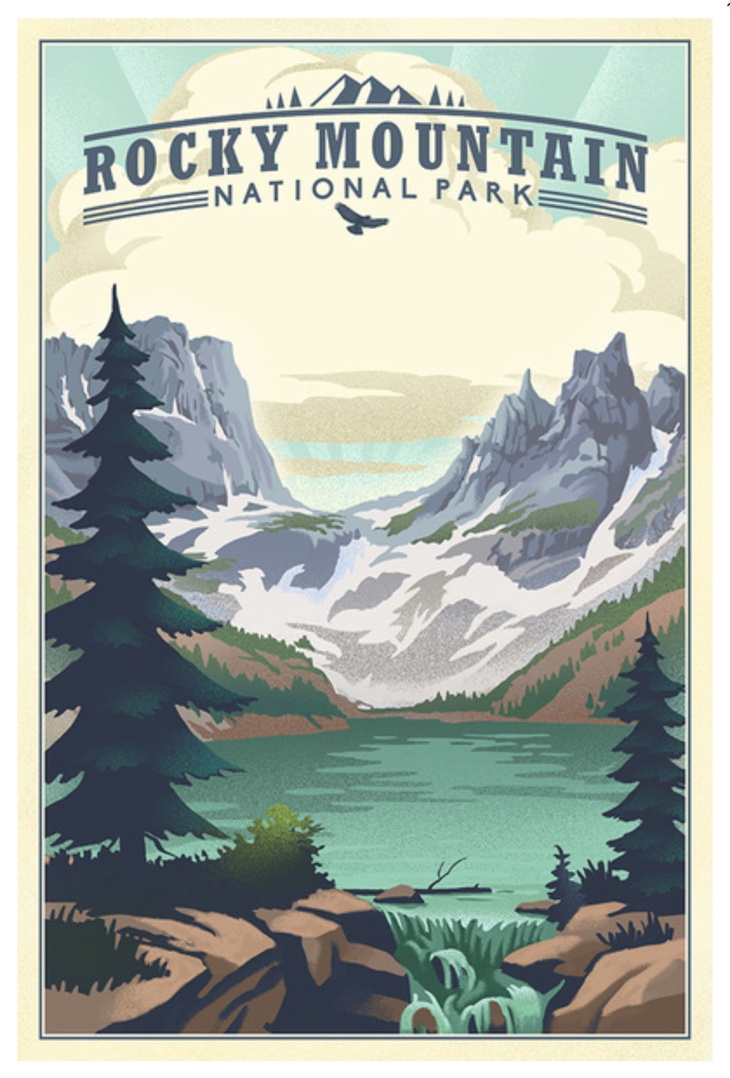 Lantern Press - Rocky Mountain National Park, Colorado - Lake - Mountains -Postcard