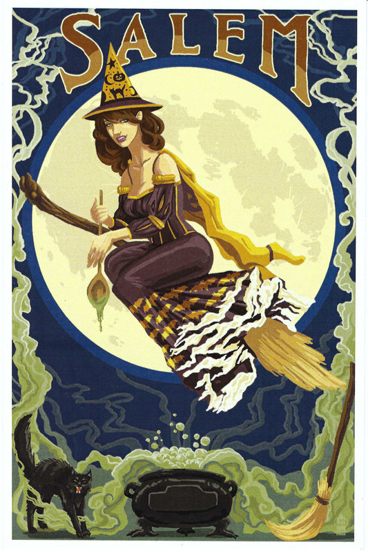 Witch Postcard - Salem Massachusetts - Lantern Press Postcard - Postcrossing