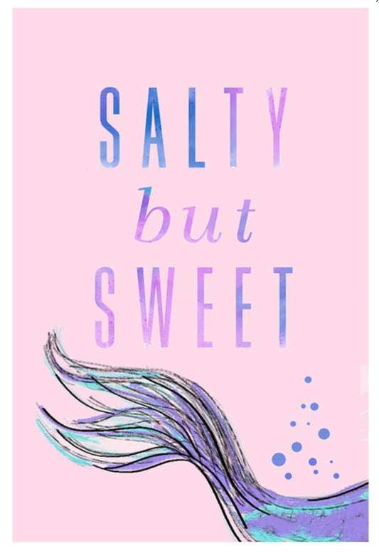 Lantern Press - Mermaid - Salty but Sweet - Mermaid Tail - Postcard