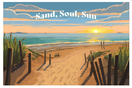Lantern Press - Sand Soul Sun - Beach - Ocean - Postcard