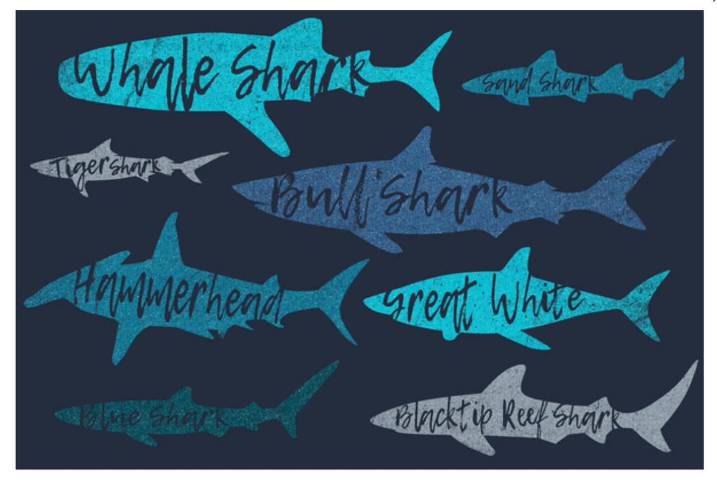 Shark Postal Pack – Postcards, Stickers & Washi Tape