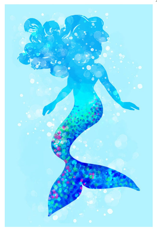 Lantern Press - Mermaid - Silhouette - Postcard