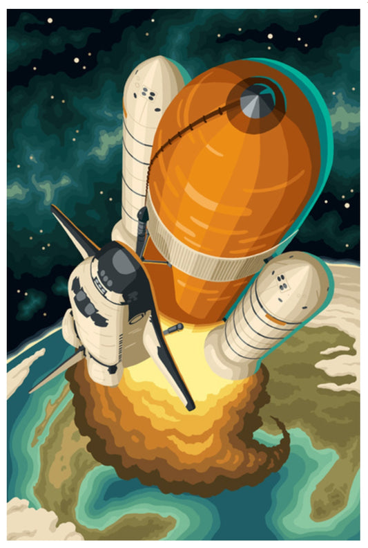 Lantern Press - Space Shuttle Entering Orbit - Postcard