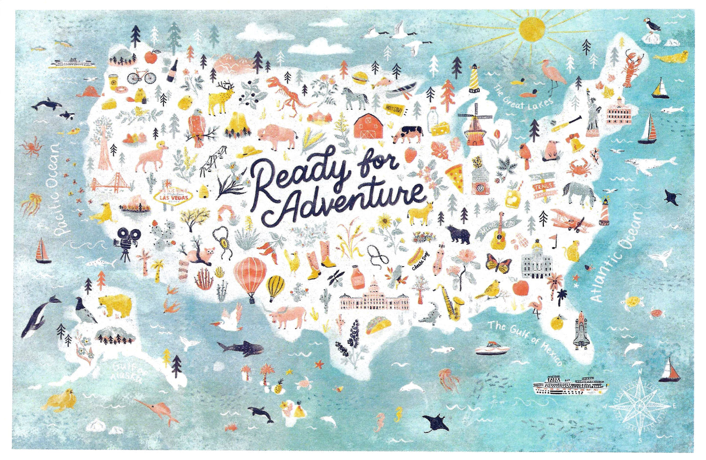 Lantern Press - State of Exploration - Ready for Adventure - Postcard