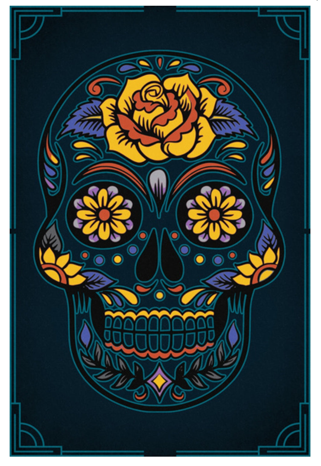 Sugar Skull Postcard by Lantern Press - Dia de los Muertos