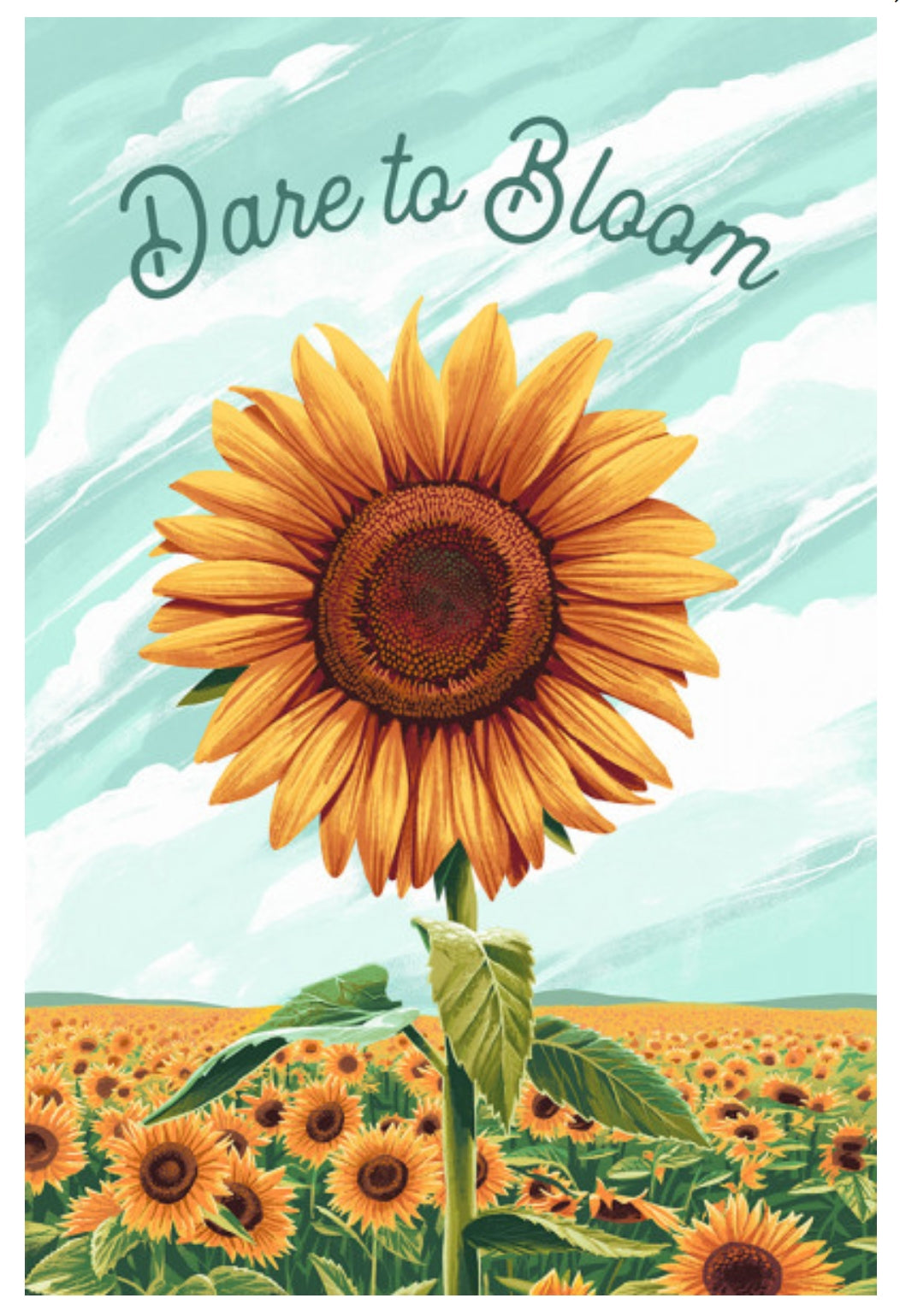 Lantern Press - Sunflower - Dare to Bloom - Postcard