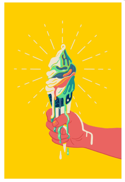 Lantern Press - Ice Cream Cone - Postcard