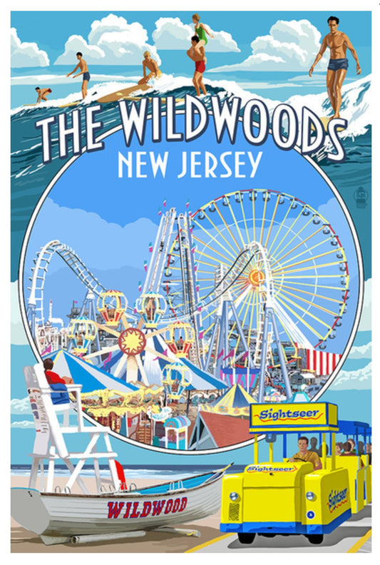 Lantern Press - New Jersey - The Wildwoods - Postcard