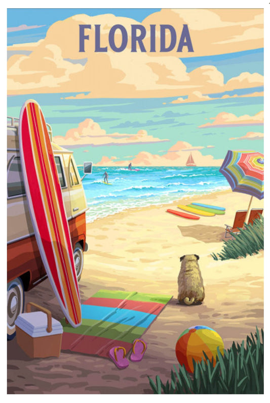 Lantern Press Postcard - Florida - Beach Activities - Postcard