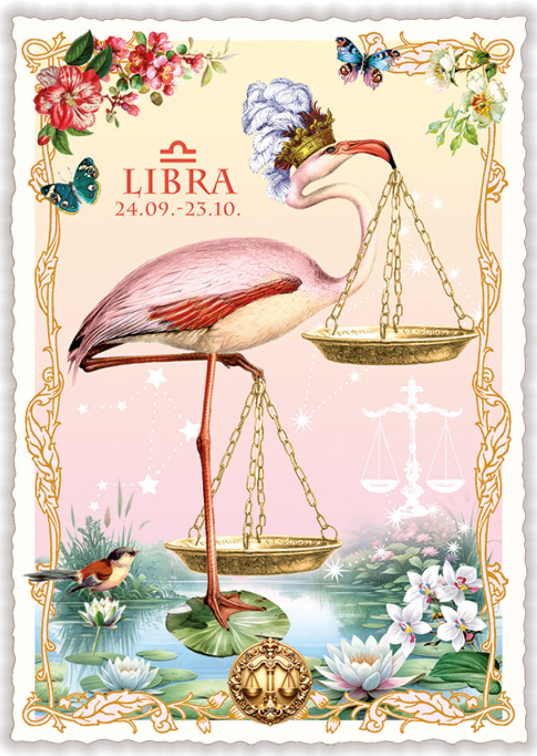 Libra Zodiac Sign Postcard by Edition Tausendschön