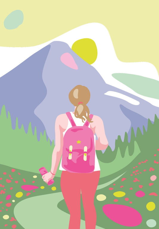 Hiking Girl Postcard by Nobis Design