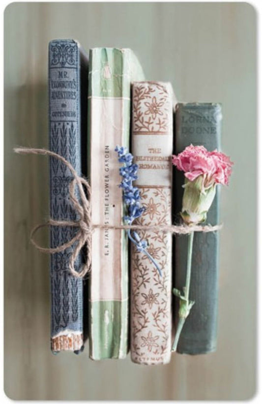 Luna Cards - Books with Flowers - Mini Postcard