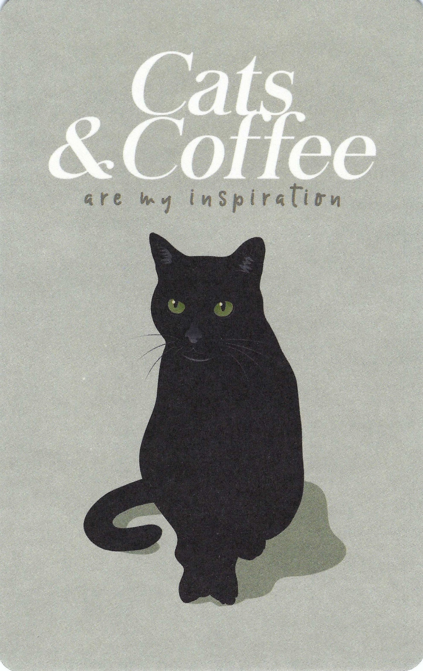 Luna Cards - Cat - Black Cat - Cats and Coffee are my Inspiration - Mini Postcard