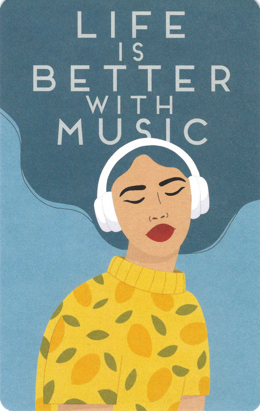 Luna Cards - Music - Headphones - Life is Better with Music - Mini Postcard