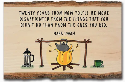 Wood Postcard - Mark Twain Inspirational Quote by DaydreamHQ