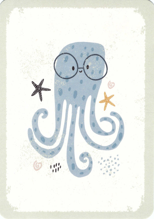 Octopus with Glasses Postcard - by Gutrath Verlag
