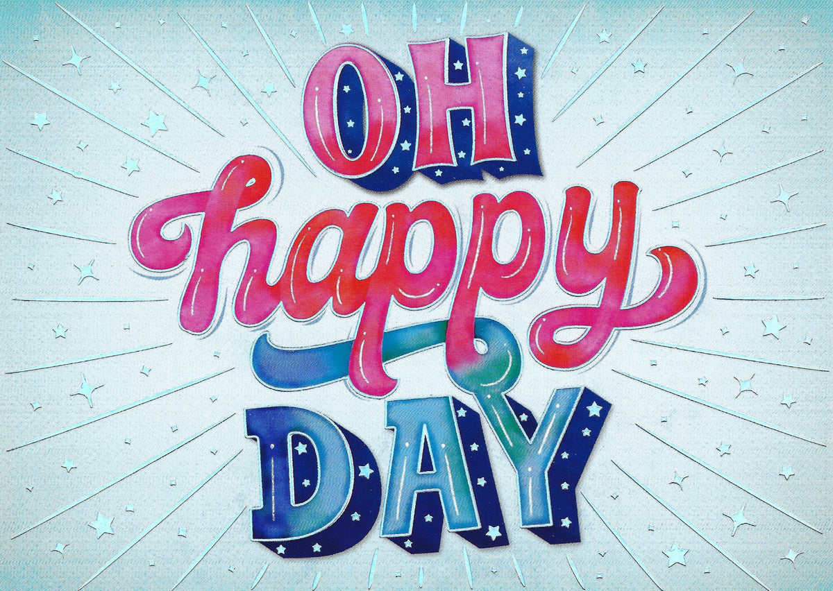 Oh Happy Day Postcard by Edition Gollong with foil details