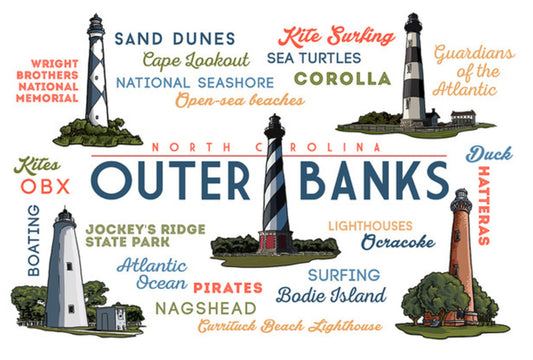 Outer Banks, North Carolina Lighthouse Postcard by Lantern Press