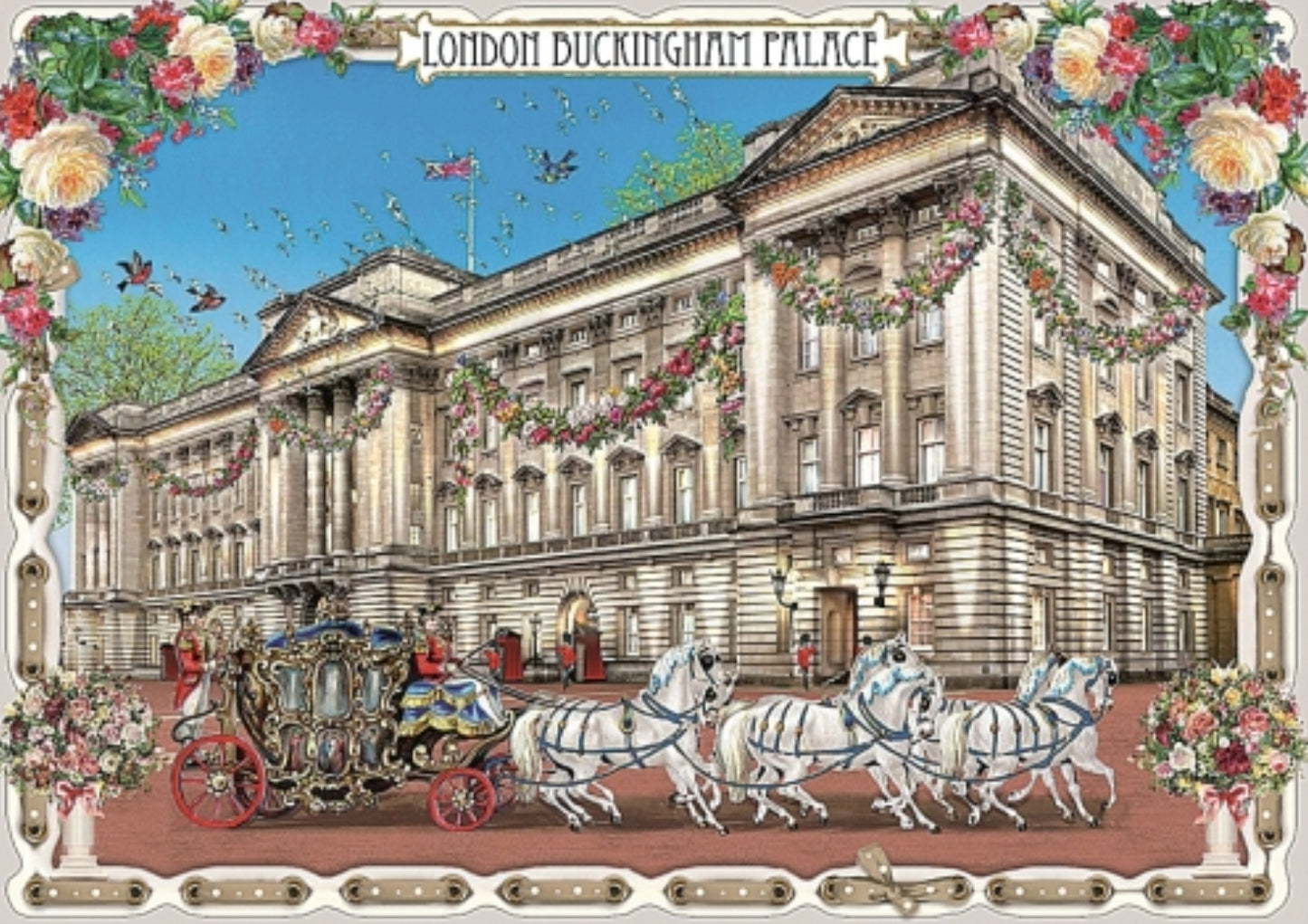 London Buckingham Palace Postcard  by Barbara Behr
