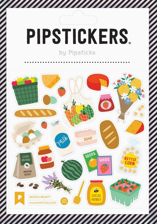 Pipsticks - Bucolic Bounty - Grocery - Food - Flowers - Sticker Sheet