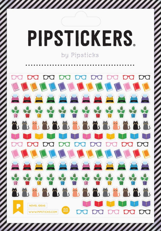 Pipsticks - Novel Ideas - Books - Cats - Typewriters - Sticker Sheet