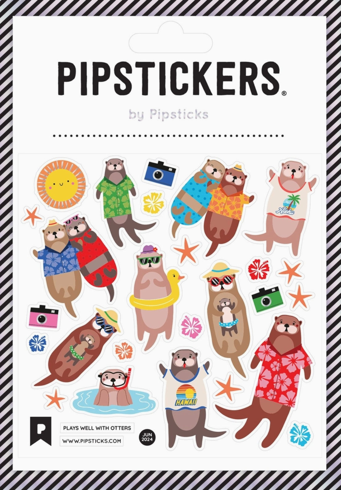 Pipsticks - Otter - Plays Well with Otters - Sticker Sheet