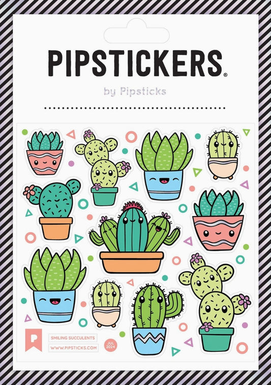 Pipsticks - Smiling Succulents - Cactus - Sticker Sheet