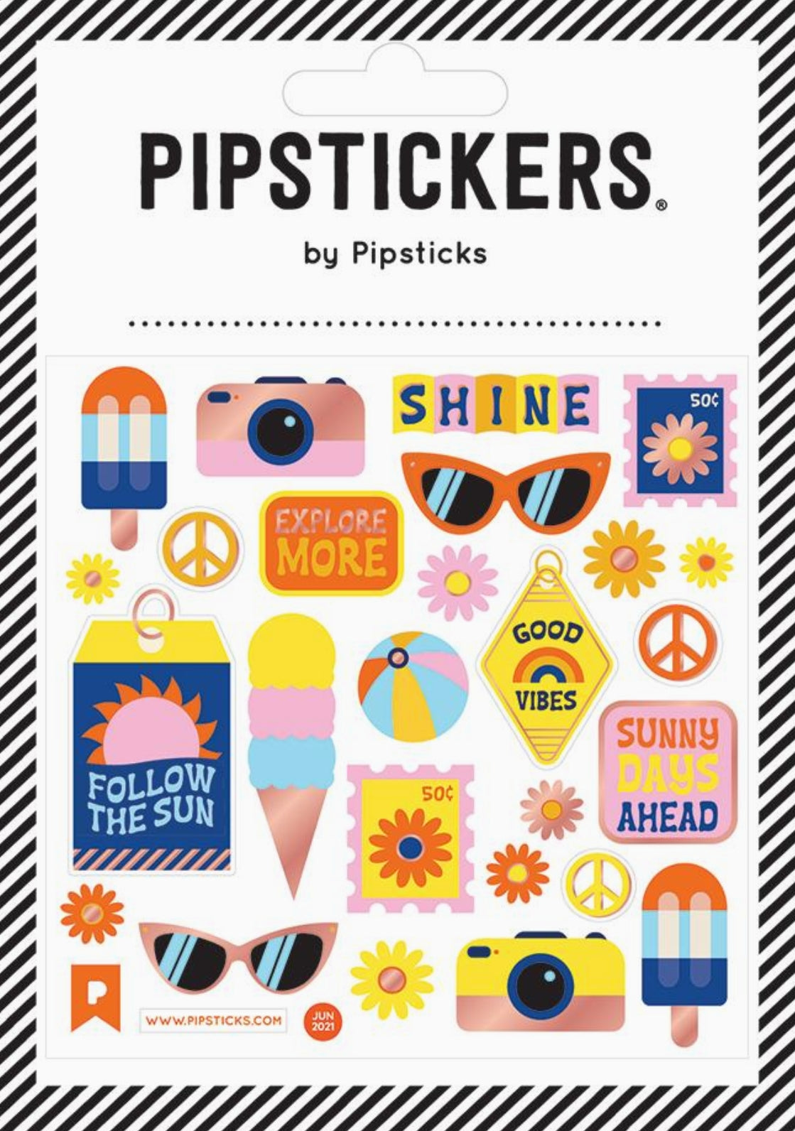 Pipsticks - Travel Tokens - Summer - Ice Cream - Sticker Sheet