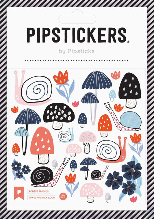 Pipsticks Sticker Sheet - Forest Friends - Snails - Mushrooms
