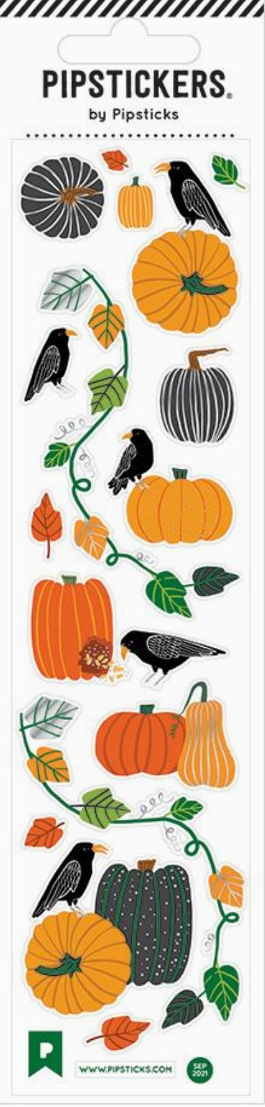 Pumpkin and Crow Stickers - Halloween Stickers - Pipstickers