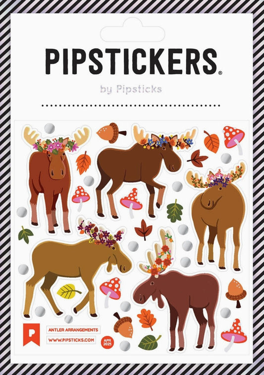 Pipsticks Stickers - Moose - Antler Arrangements - Sticker Sheet
