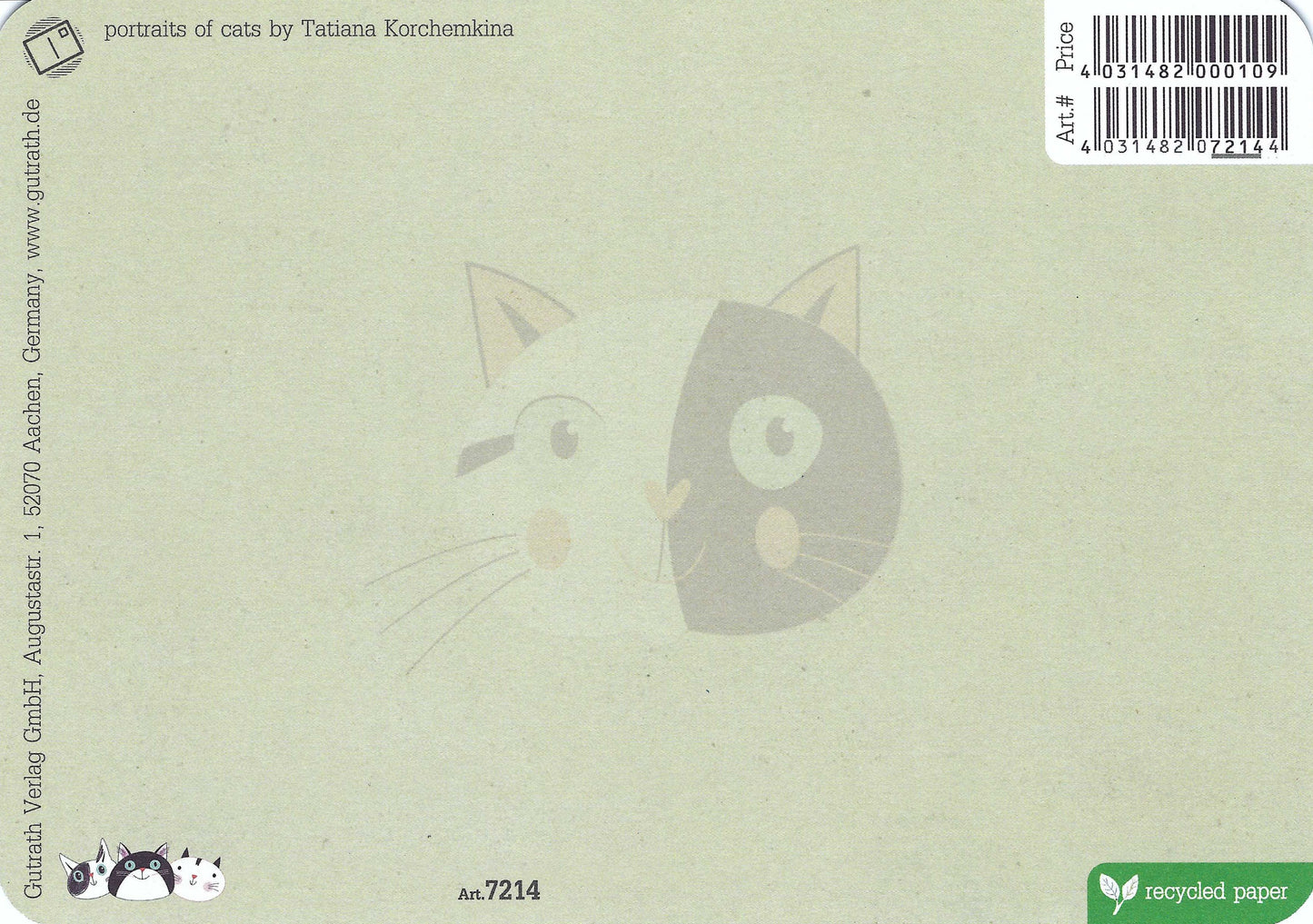 Portraits of Cats - Cat Postcard by Gutrath Verlag