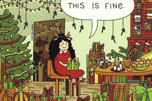 Postcardsee - This is Fine - Christmas Lover - Christmas Enthusiast - Christmas Postcard