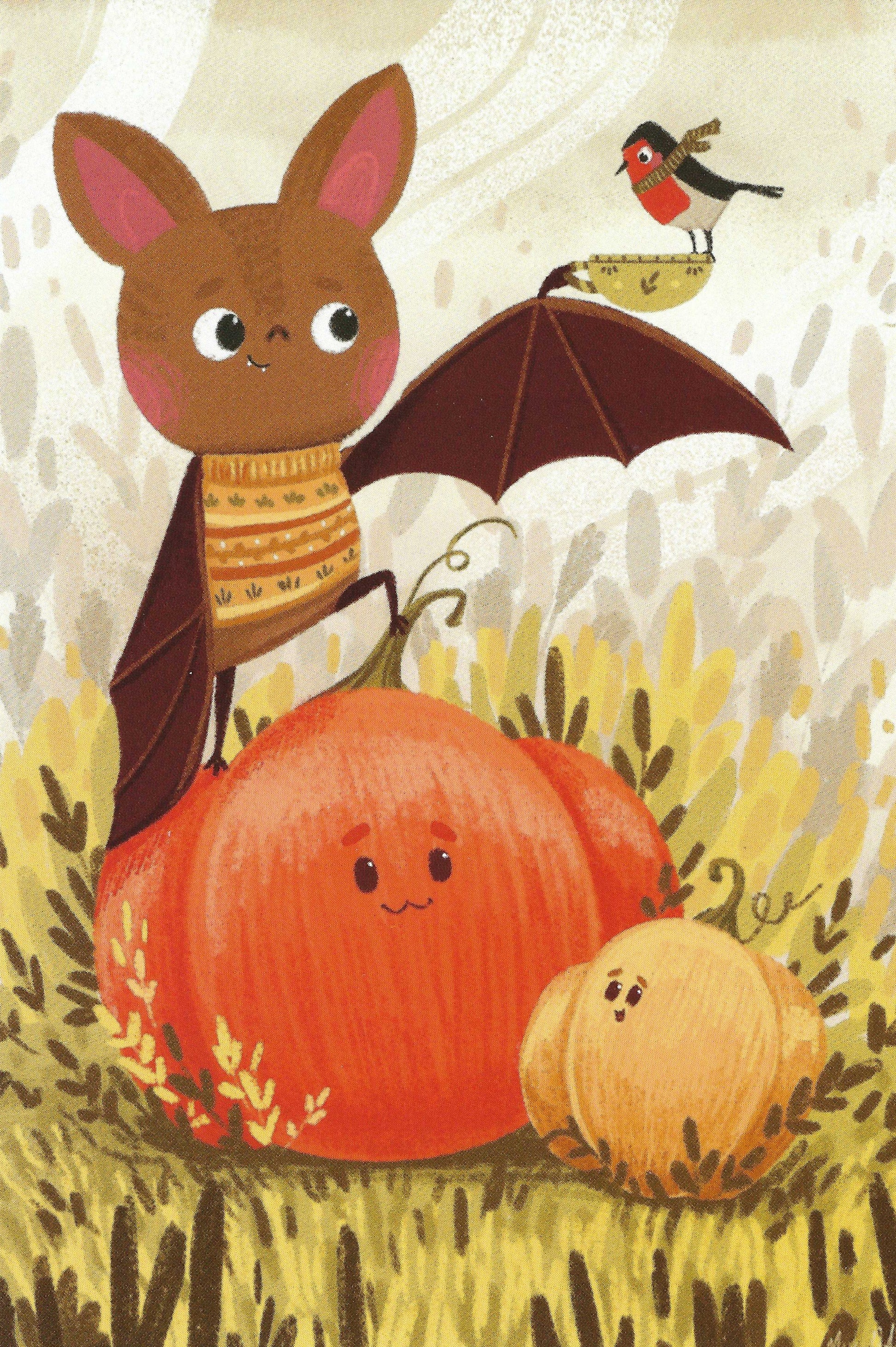 Halloween Postcard - Bat Postcard - Fall - Postcardsee - Postcrossing postcard
