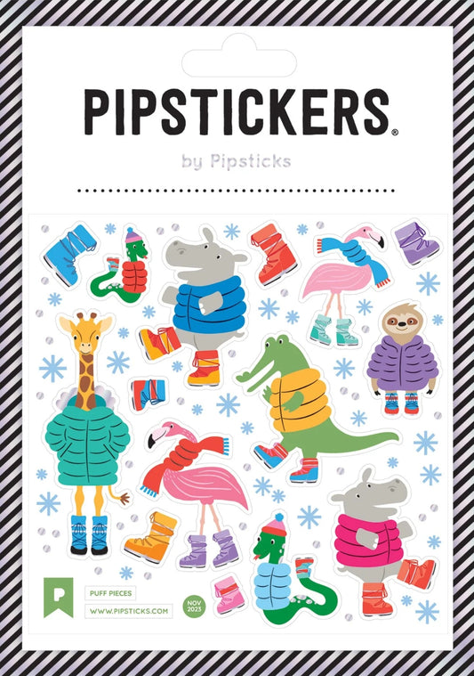 Pipsticks Puff Pieces - Animals - 4" x 4" Sticker Sheet