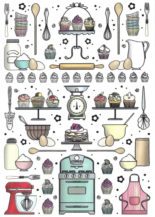 Quire -Baking - Desserts - Postcard with foil details