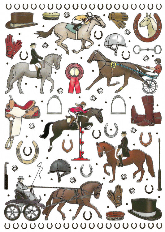 Quire - Horse - Horses - Horseback Riding - Equestrian - Racing - Horseshoe - Postcard with foil details
