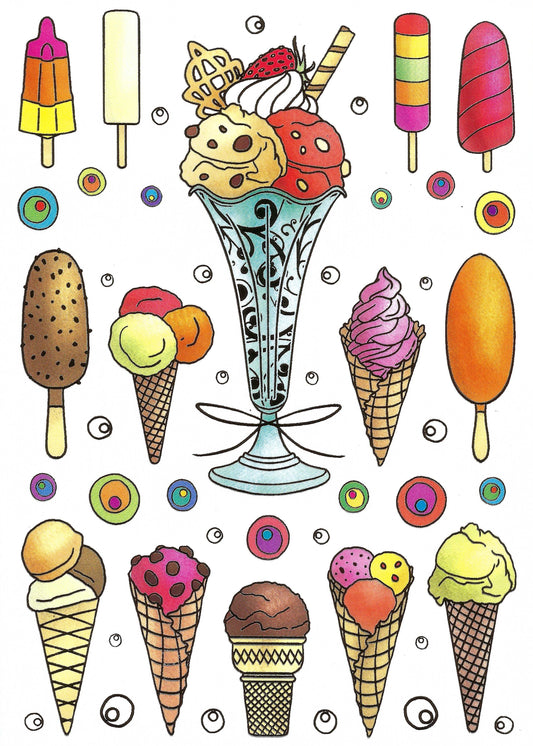 Quire - Ice Cream - Cone - Sundae - Postcard with foil details