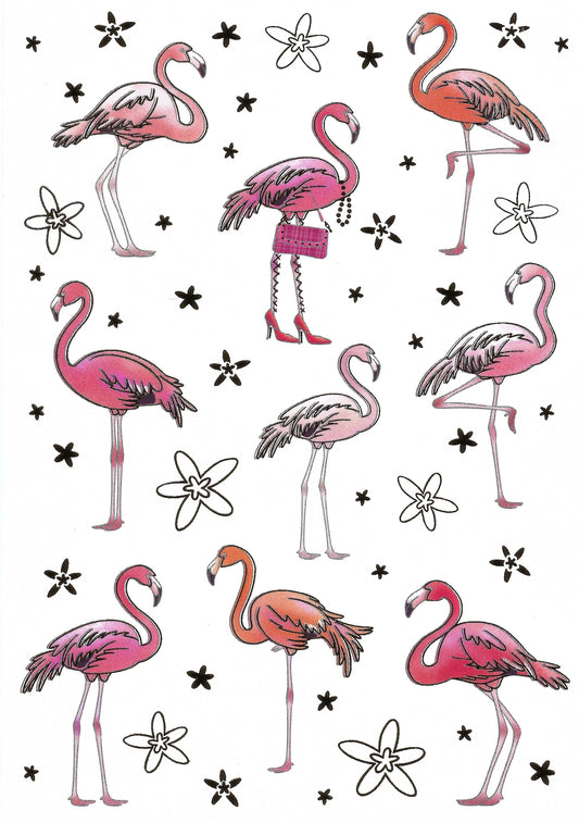 Quire - Pink Flamingo - Flamingos - Postcard with foil details