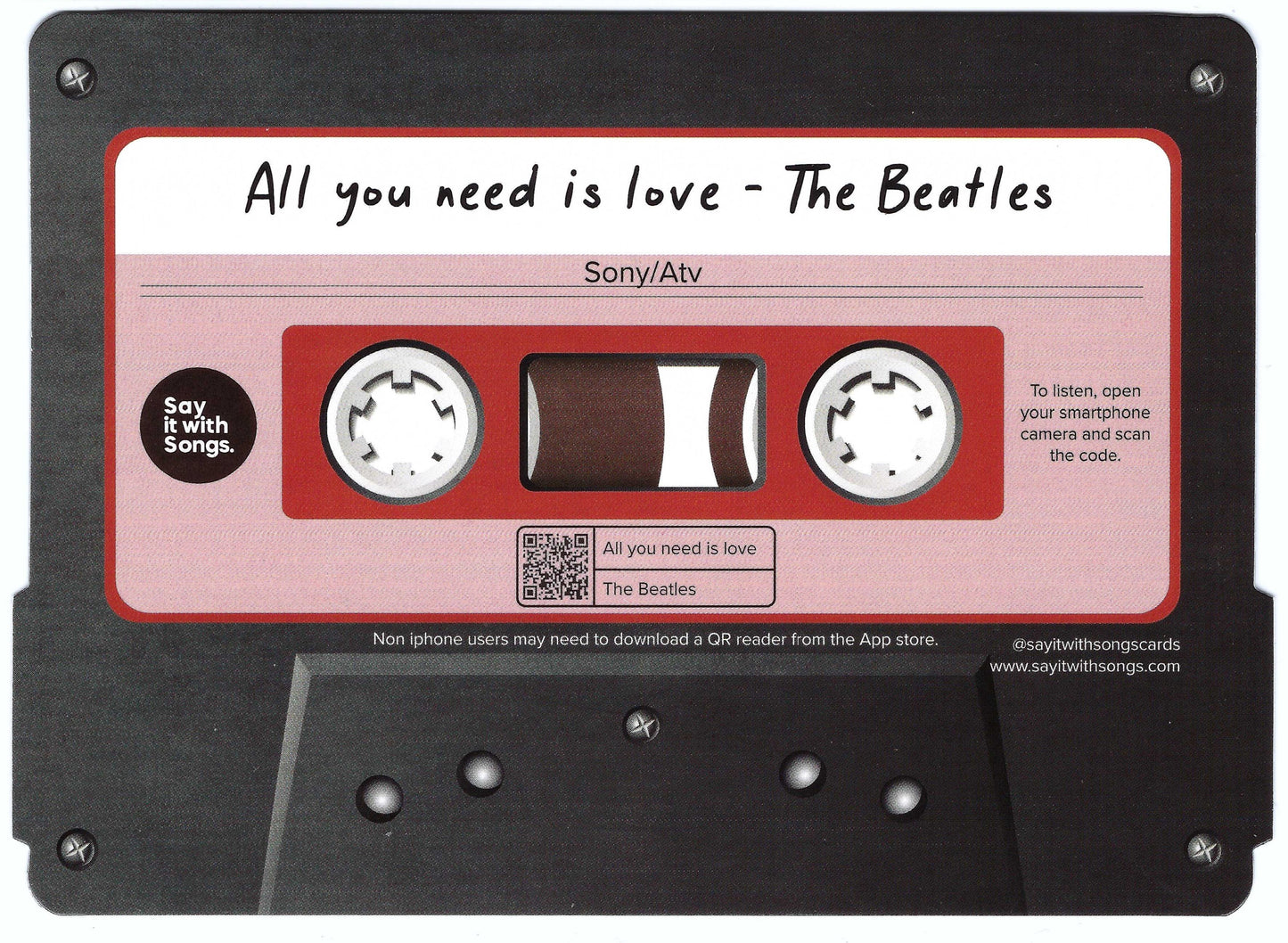 Say it with Songs - All You Need is Love - The Beatles - Postcard