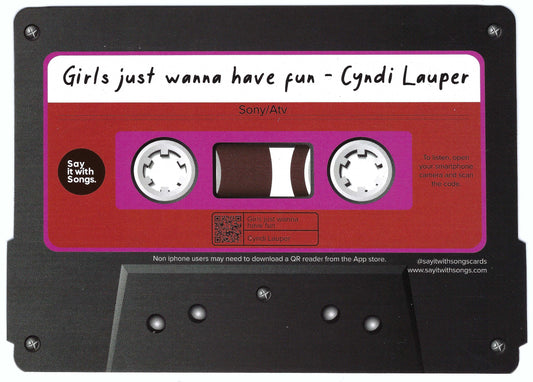 Say it with Songs - Girls Just Wanna Have Fun - Cyndi Lauper - Postcard