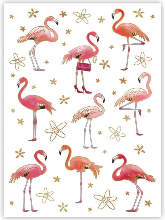 Pink Flamingo Postcard by Quire Publishing with gold foil details
