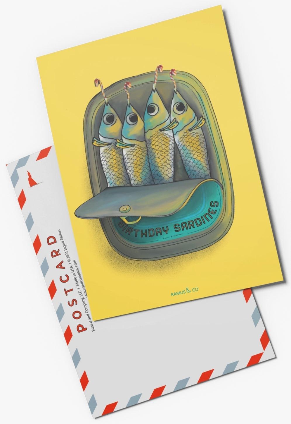 Birthday Sardines Postcard by Ramus & Company