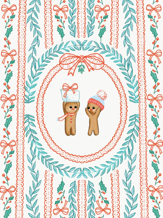 Bows, Sugar and Ginger Christmas Postcard by Ramus & Company
