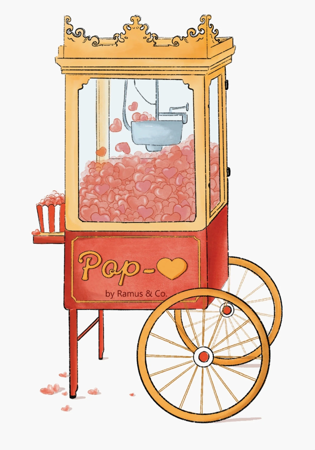 Pop-Hearts Valentine's Postcard by Ramus & Company