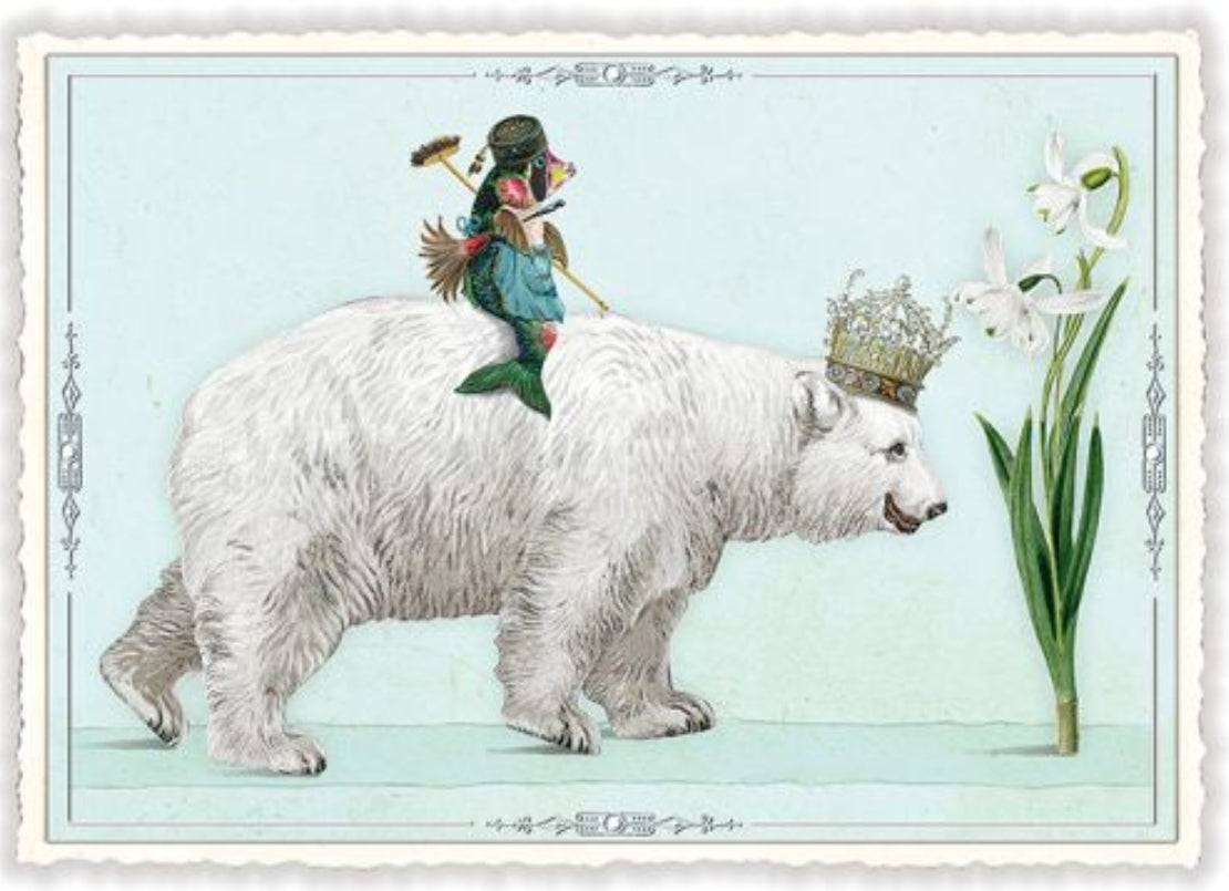 Polar Bear & Fish Postcard by Edition Tausendschön - Best Buddies