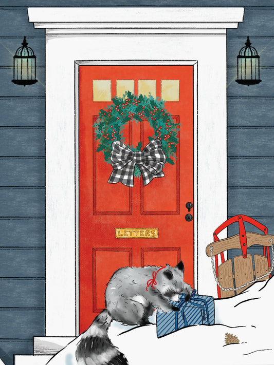 Raccoon's Gift Postcard by Ramus & Company