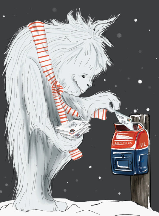Yeti Sending Letters Postcard by Ramus & Company